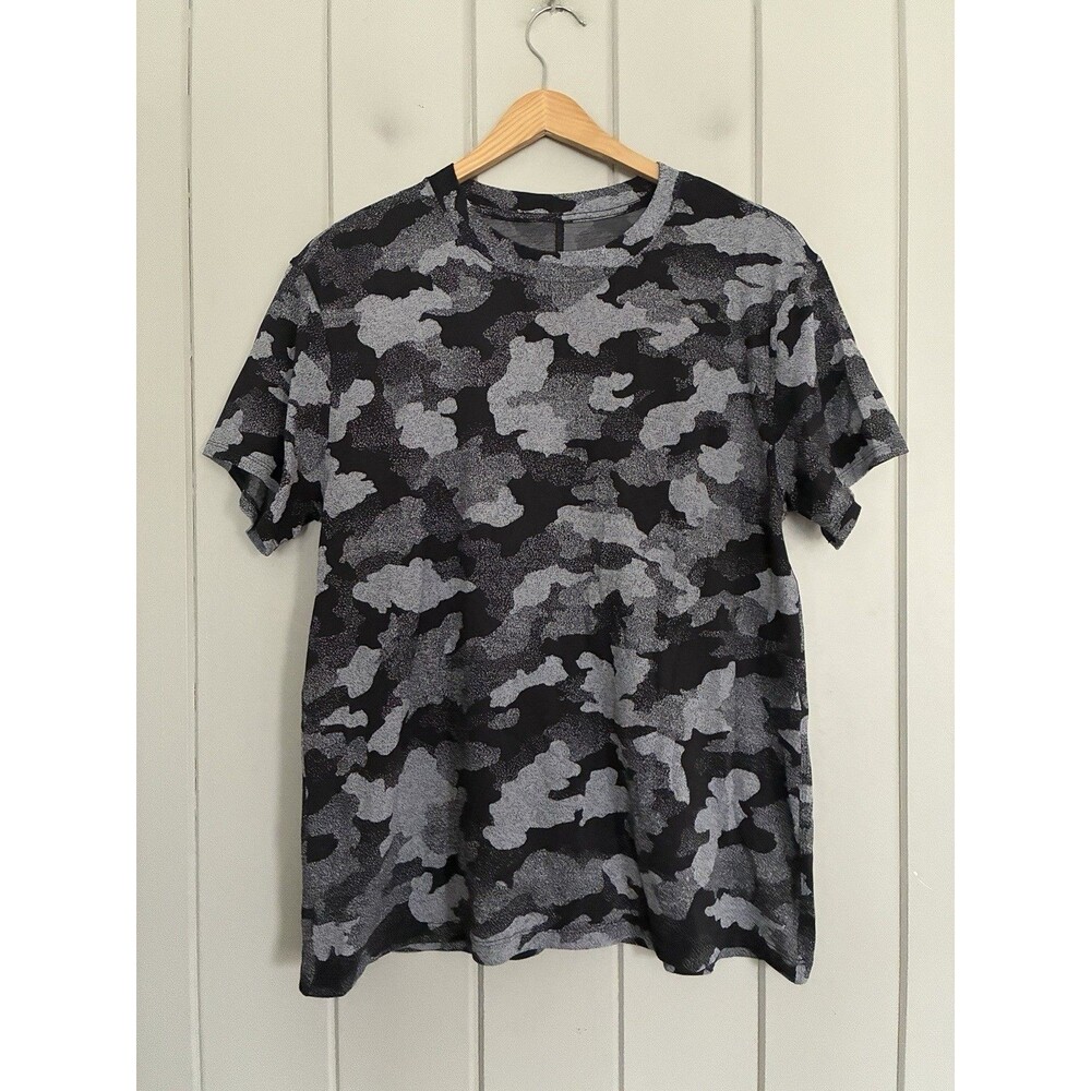 Lululemon All Yours Short Sleeve Training Tee Shirt Top XL Speckled Camo Gray